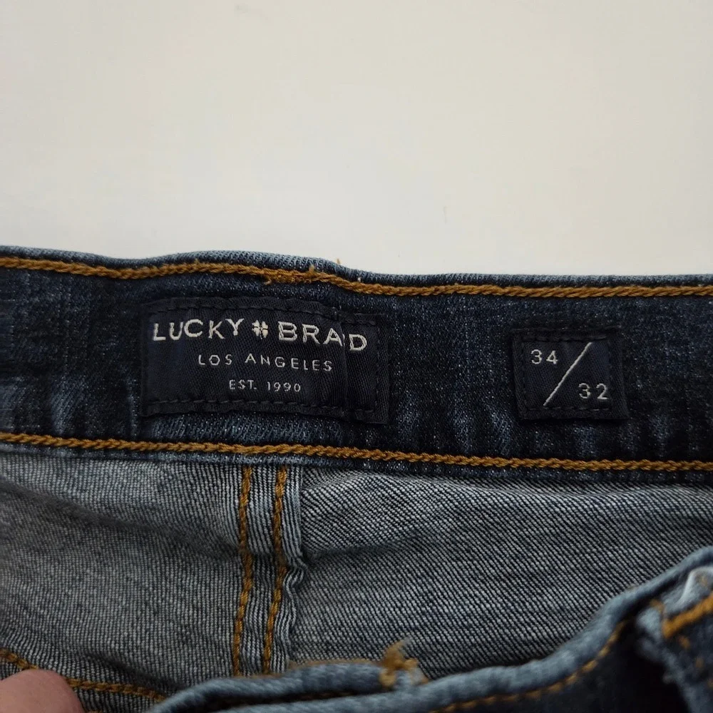 Lucky Brand 221 Straight Jeans Blue Denim 5-Pocket Mens 34x32